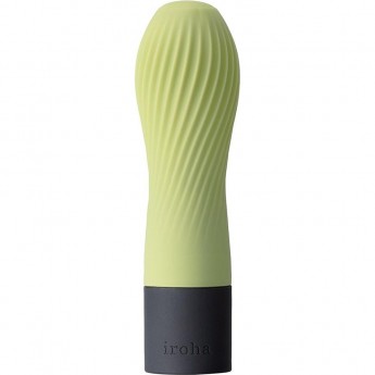 Салатовый рифленый мини-вибратор IROHA ZEN MATCHA - 12,7 см.